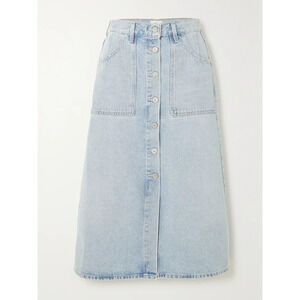 Citizens Of Humanity 'Anouk' Blue Cotton Denim Midi Skirt Size 27